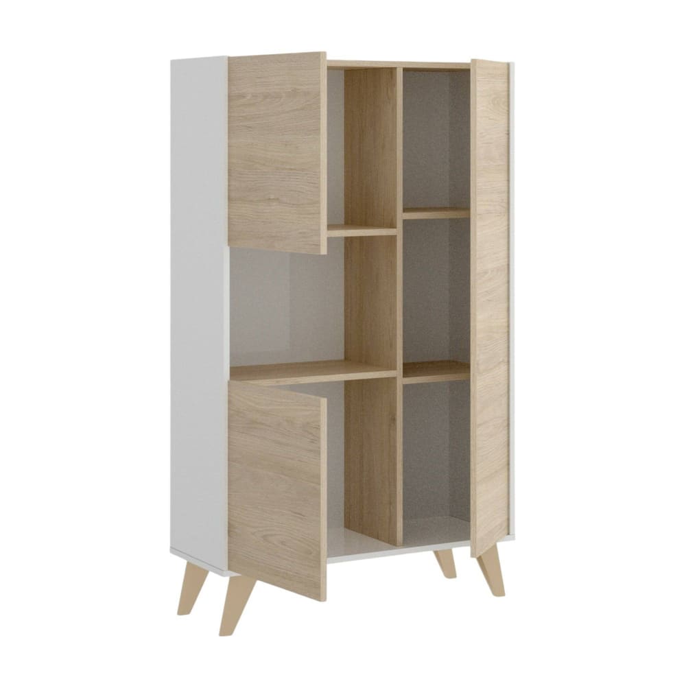 Dmora Sideboard in Eichenholzoptik, weiß 81x43h135 cm style modern Braun