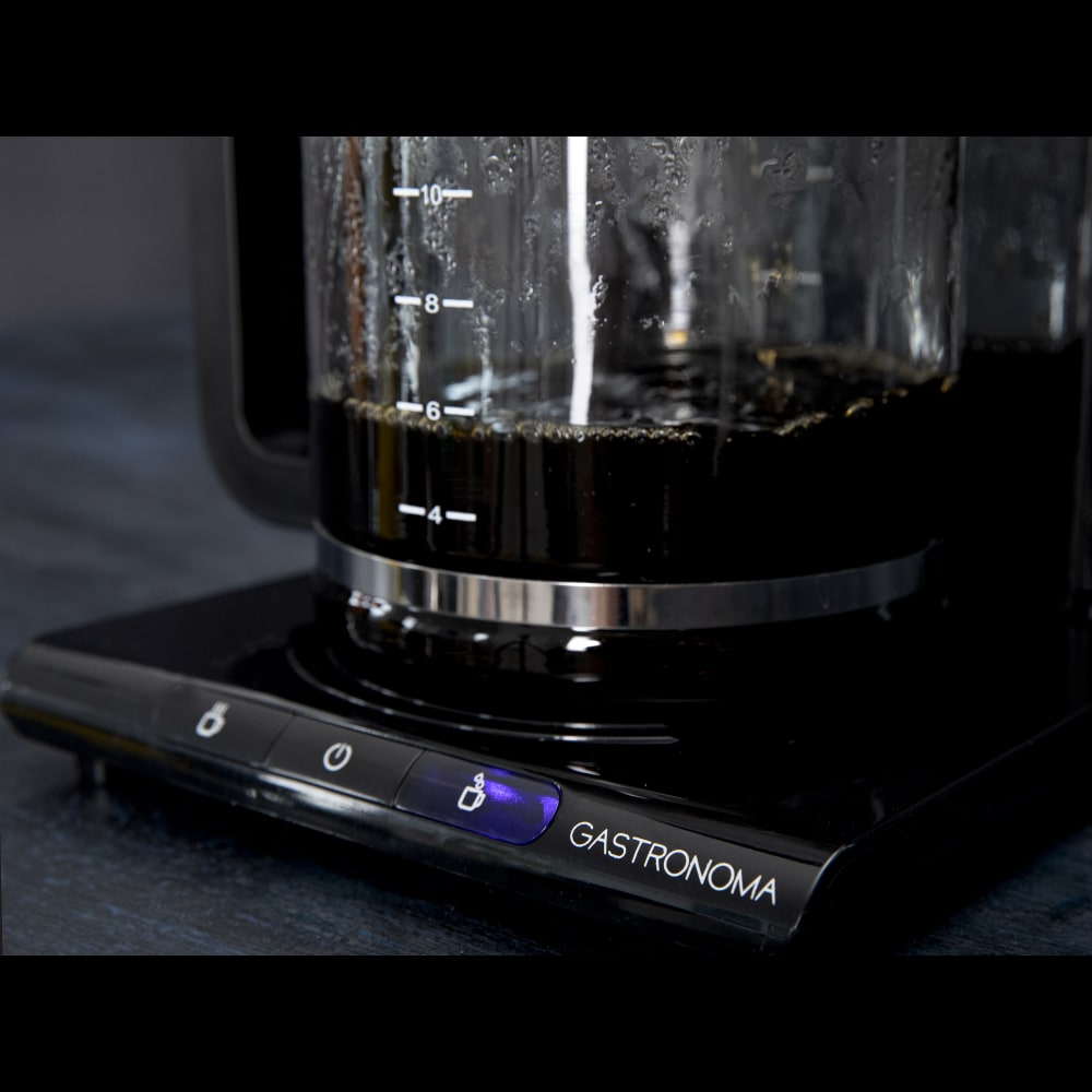 Cafetière à filtre noir et acier inoxydable