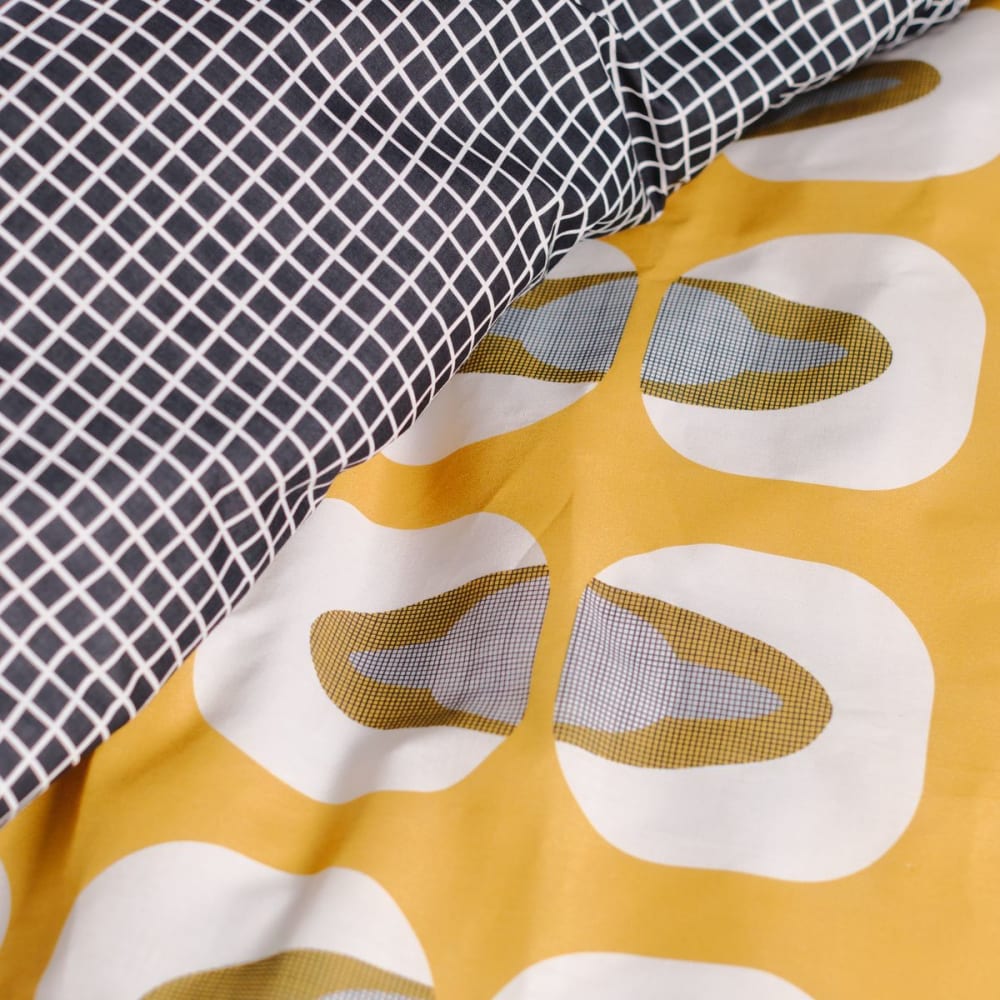 Parure de lit imprimé ethnique coton 220x240 cm jaune - Maisons du Monde