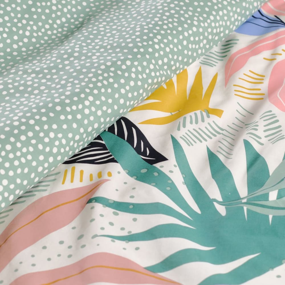 Parure de lit imprimé floral coton 220x240 cm vert - Maisons du Monde