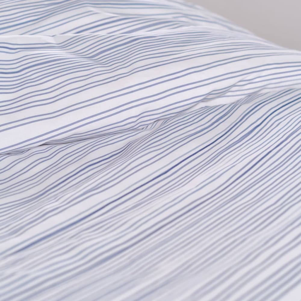 Parure de lit imprimé rayures coton 240x260 cm blanc - Maisons du Monde