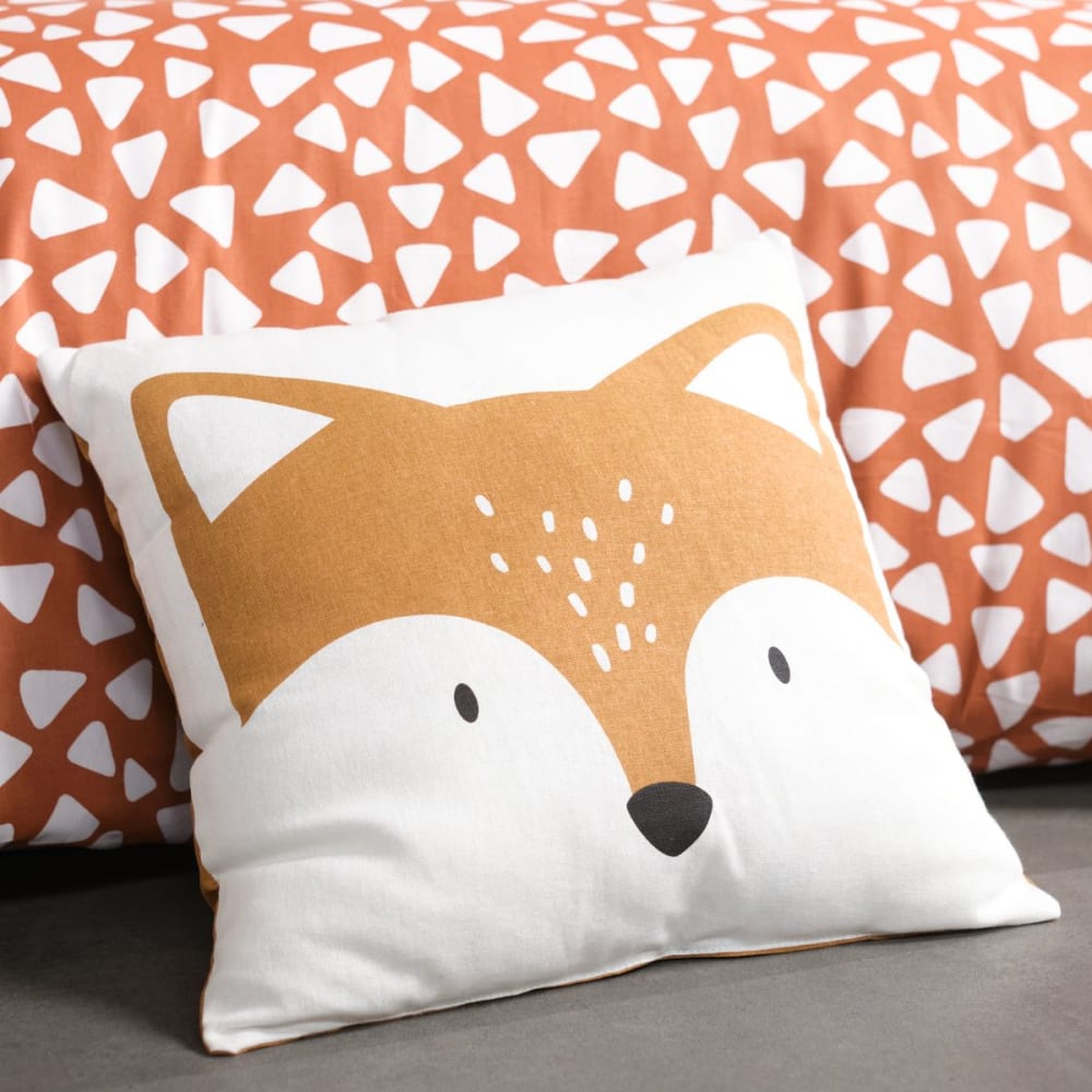 Coussin imprimé animalier coton  40x40 cm Orange