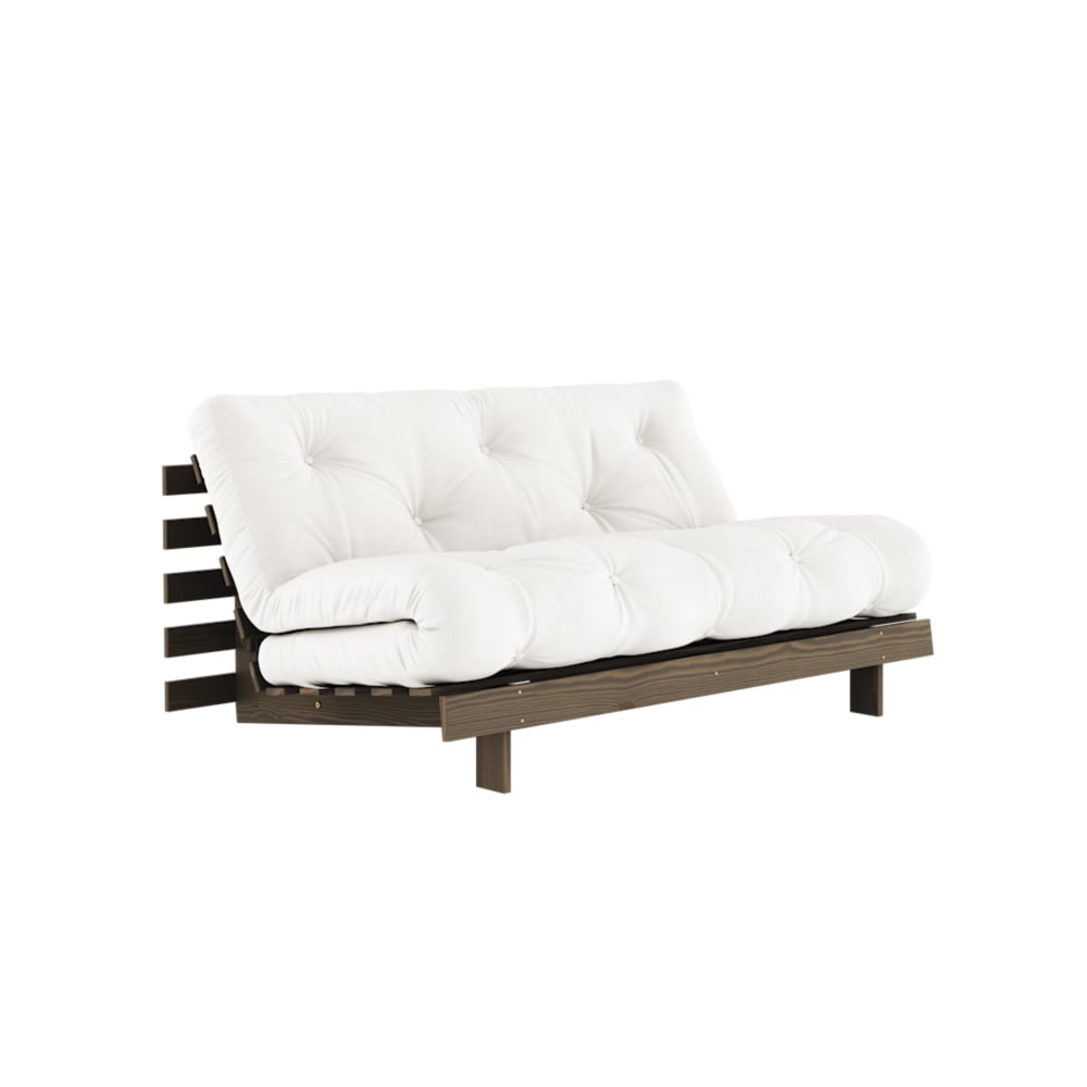 Canapé convertible en pin massif avec futon naturel 160x200