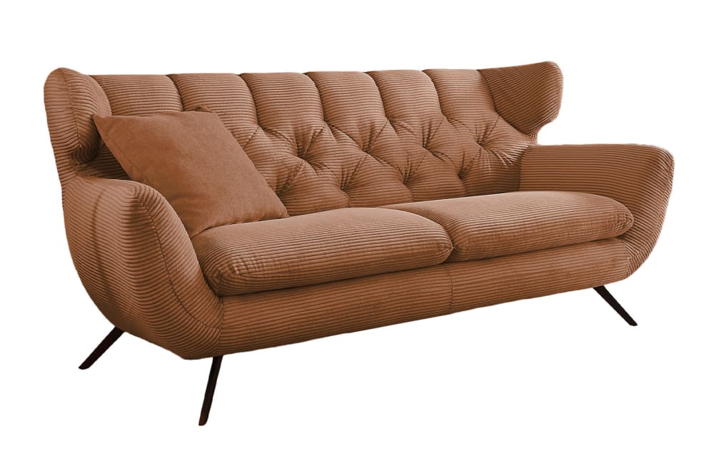 KAWOLA 2,5-Sitzer Sofa aus Cord, rost style modern Braun Stoff
