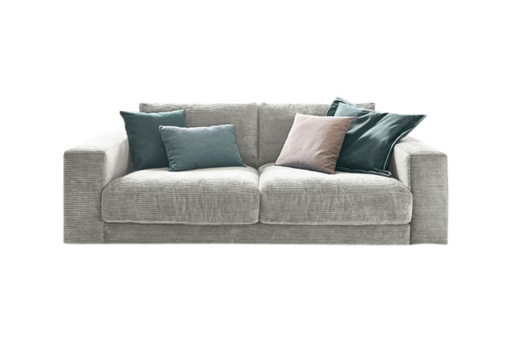 KAWOLA 2-Sitzer Sofa aus Cord, hellgrau - Pes - Polyester