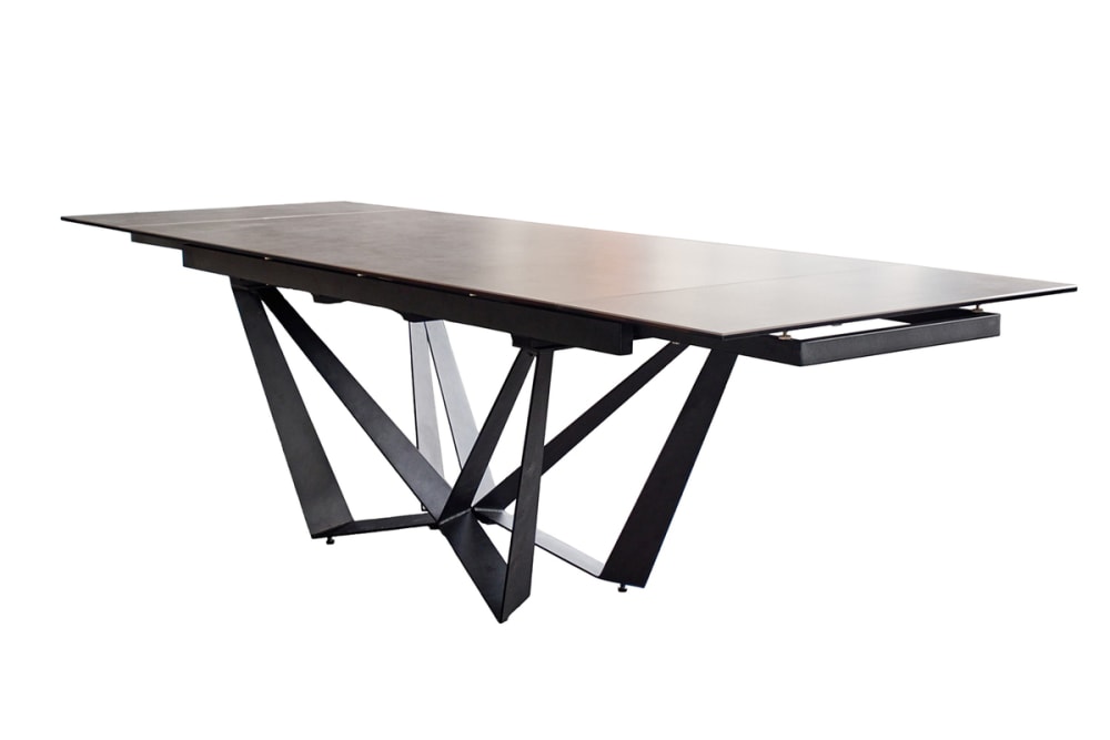 KAWOLA Ausziehtisch aus Keramik, anthrazit style industrial Grau Keramik