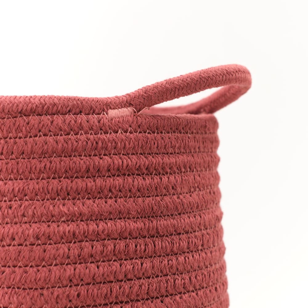 Panier long tressé coton uni  30x50 cm rouge brique
