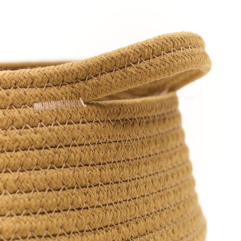 Panier rond tressé coton uni  27x23 cm bronze