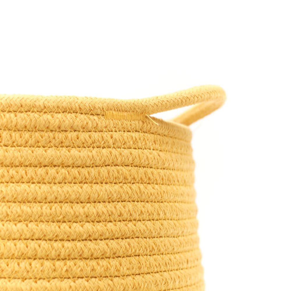 Panier long tressé coton uni 30x50 cm jaune - Maisons du Monde