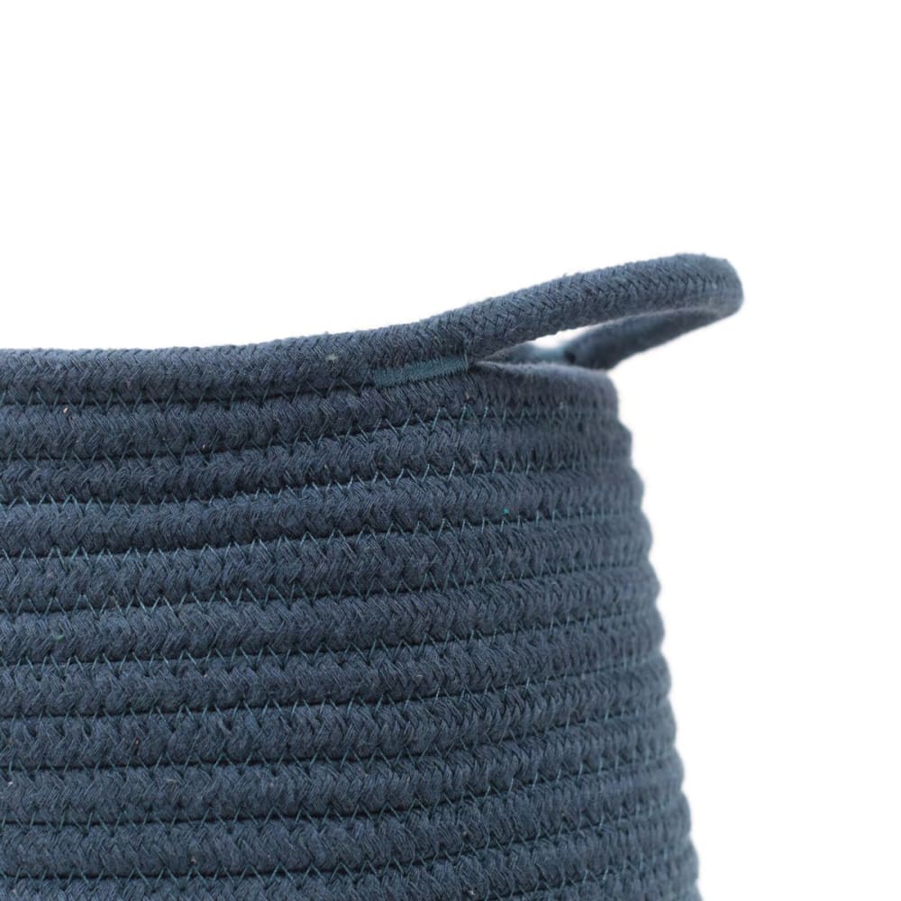Panier long tressé coton uni 30x50 cm bleu - Maisons du Monde