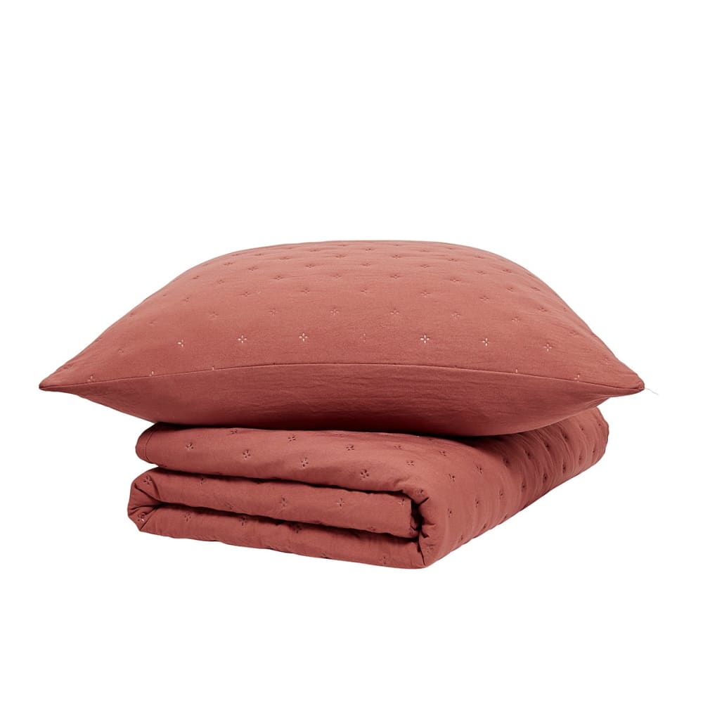 Couvre lit boutis  220x240 cm Rouge brique