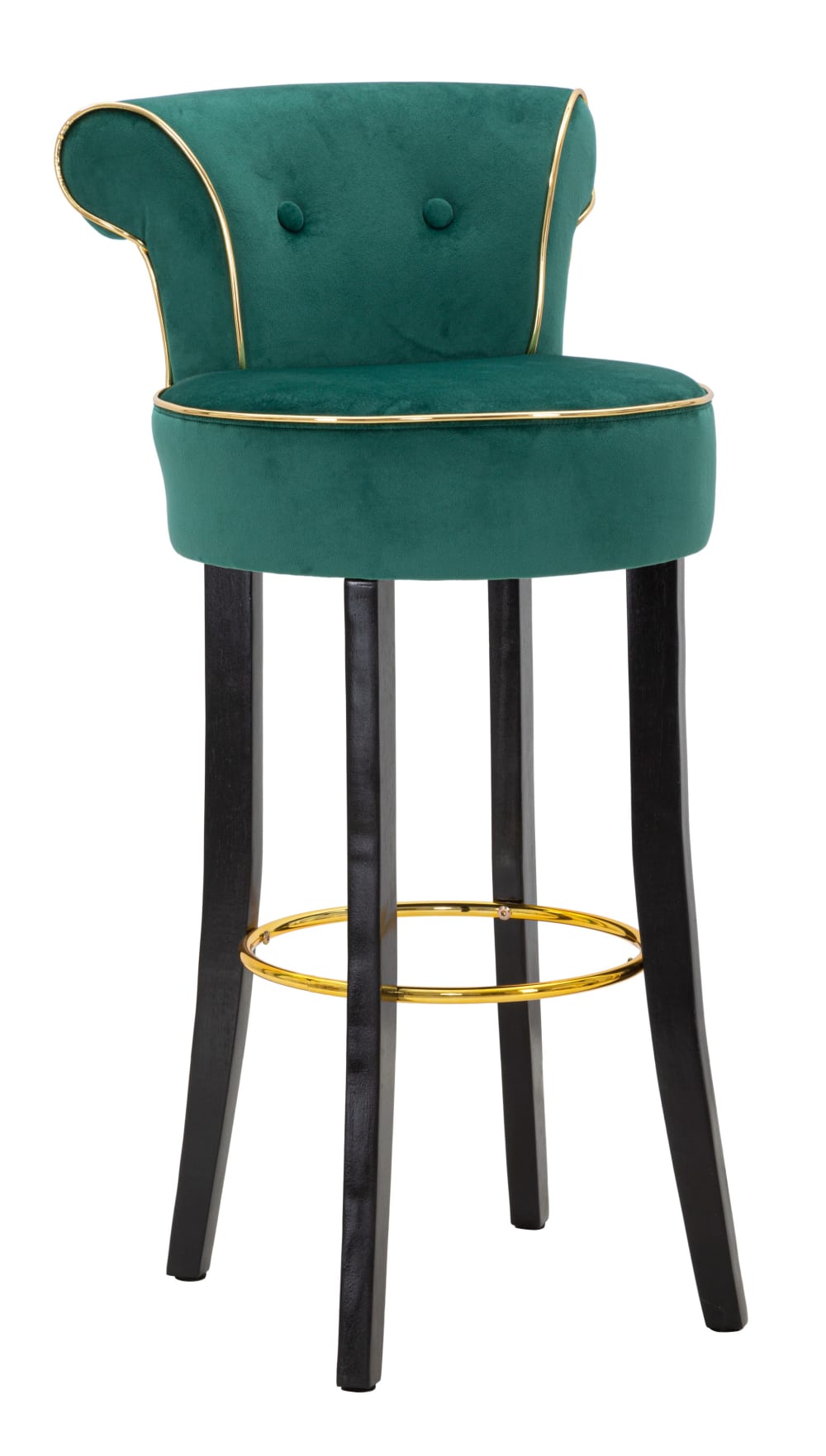 Tabouret en tissu vert avec dossier cm 46x48x96
