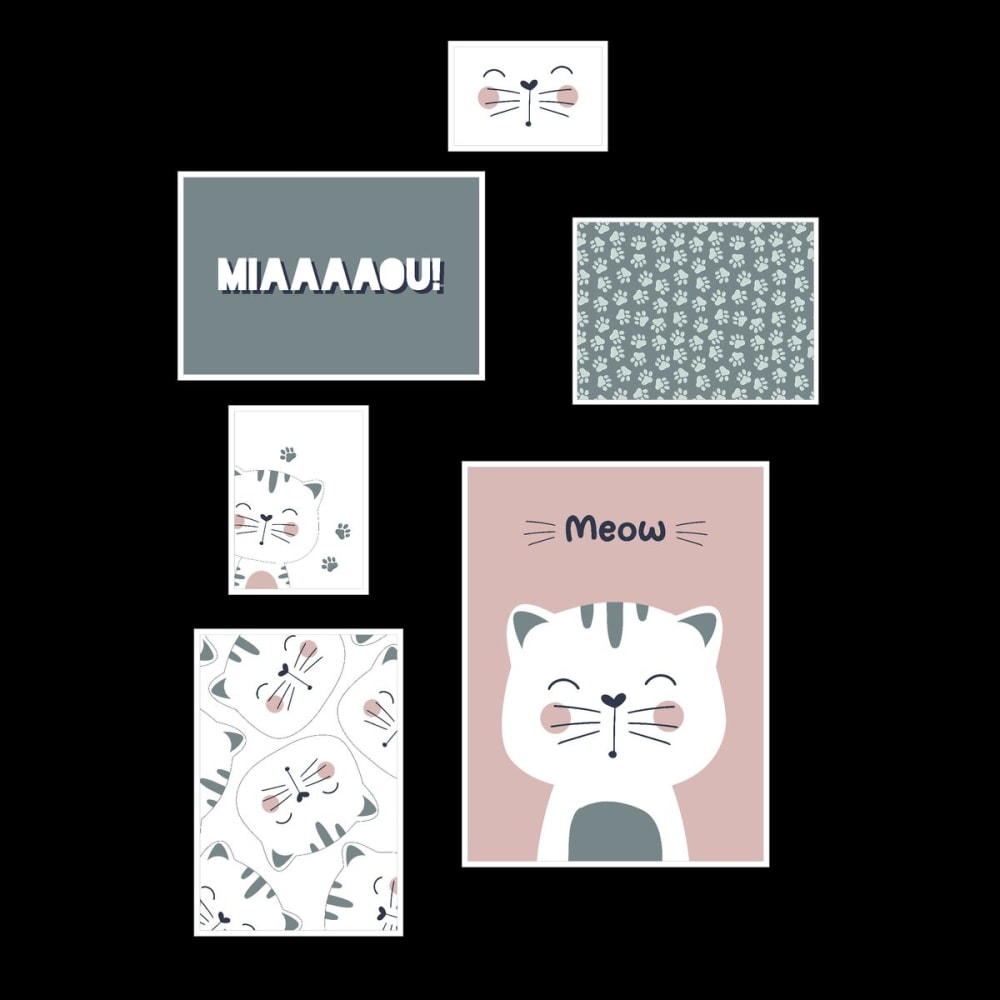 Lot 6 de cadres photos animalier bois 30x40 blanc - Maisons du Monde