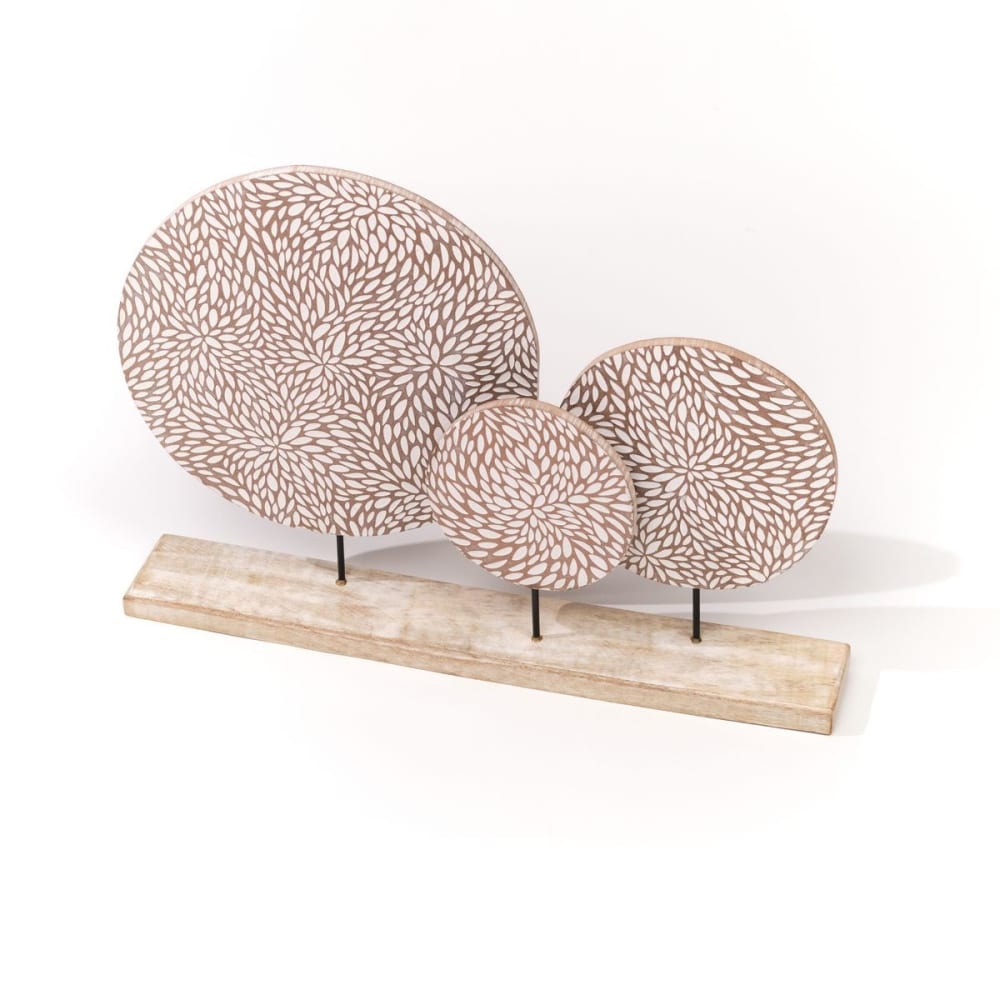 Déco à poser sur pied motif devant bois  53x36