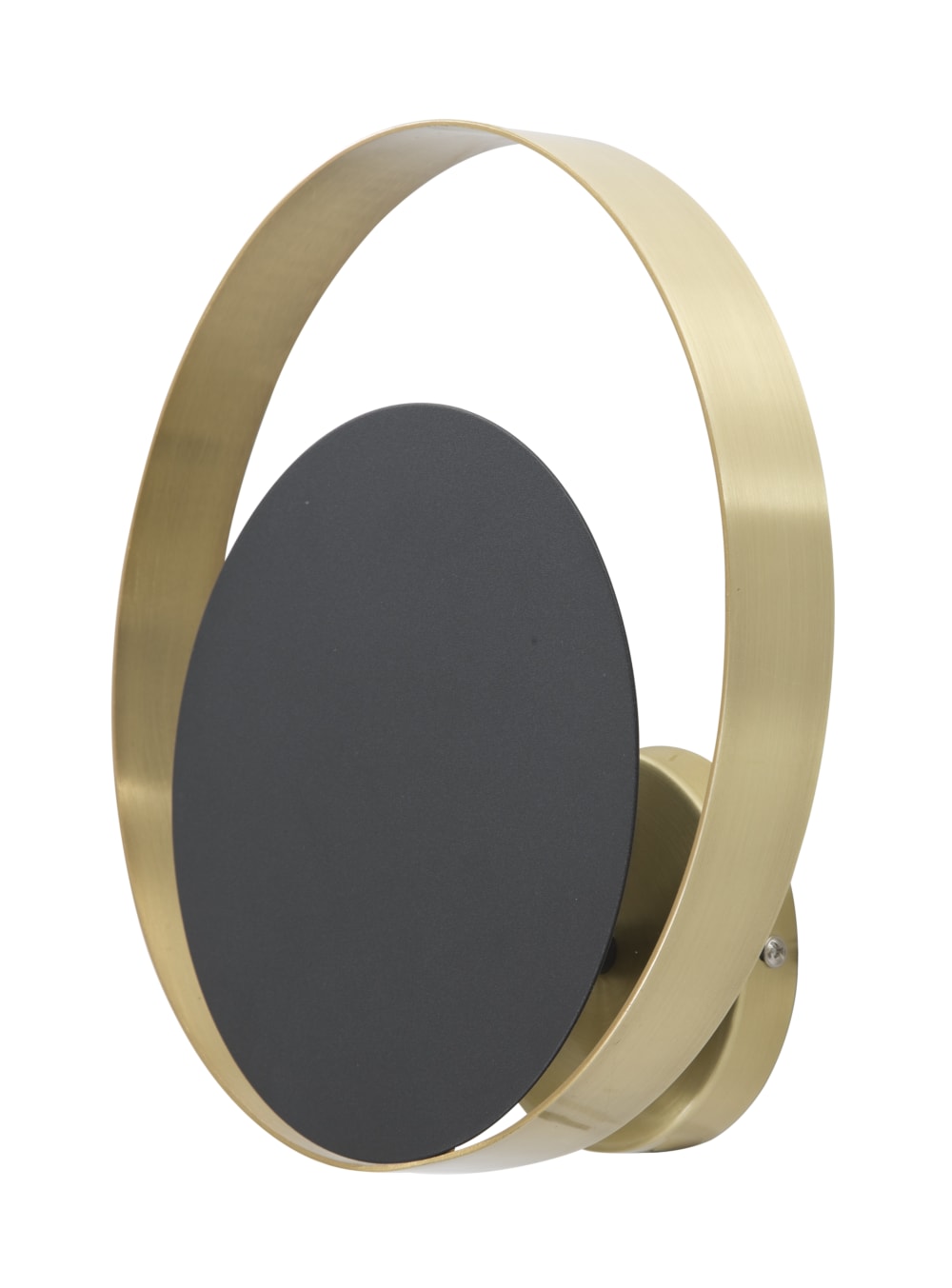 Applique murale en métal noir avec cercle doré, 25x8x25 cm — vue 3