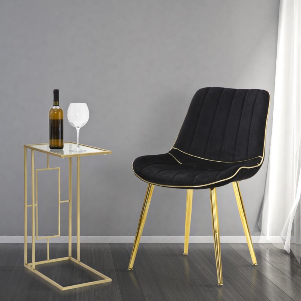Mauro Ferretti Geometrischer Sofatisch aus goldfarbenem Metall, 40,5 x 25,5 x 60 cm style classic chic - Metall
