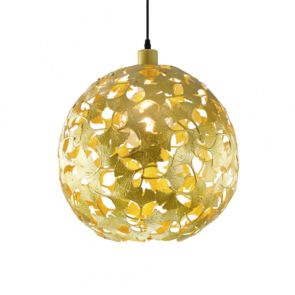 Suspension en métal feuilles de ginko biloba