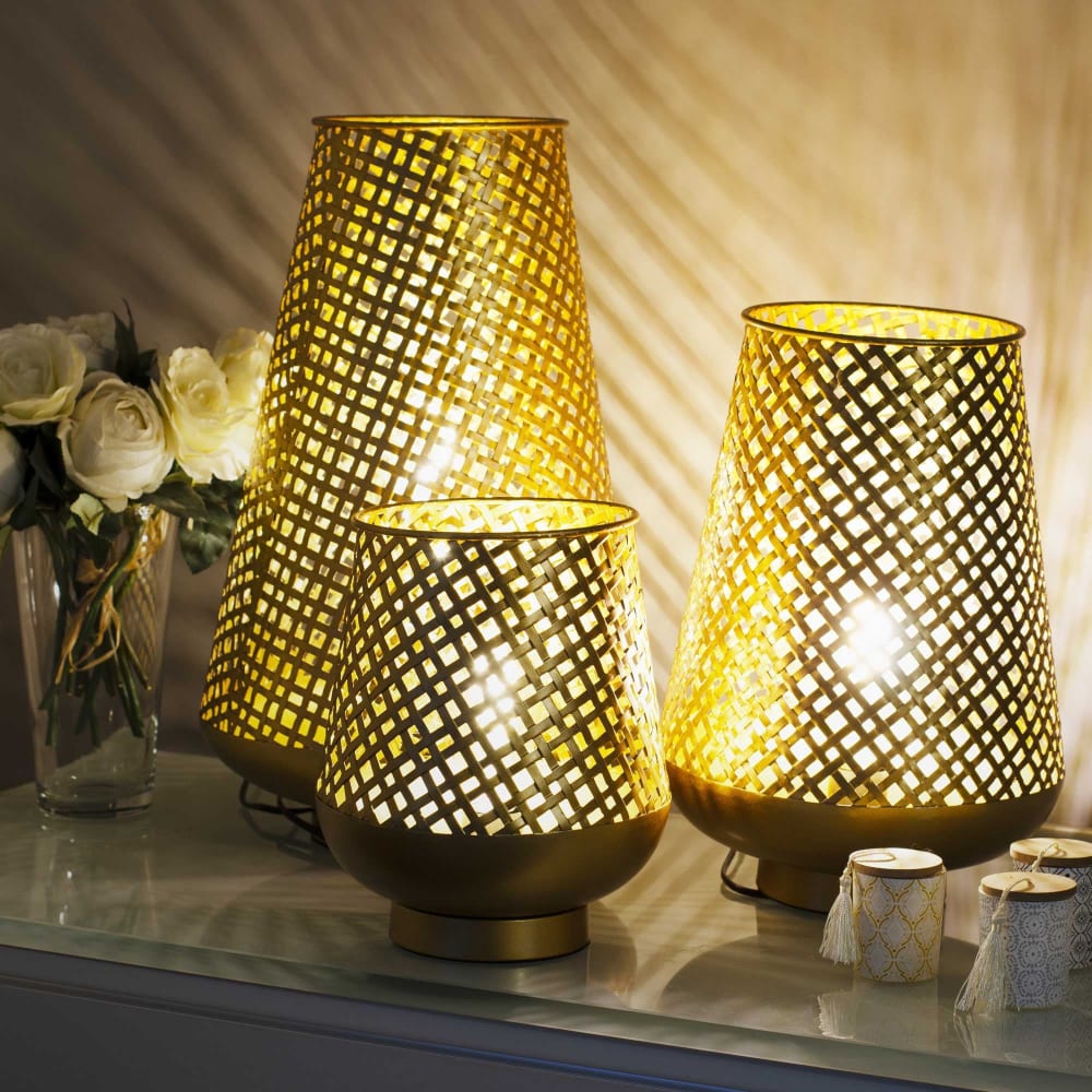 Lampe en métal coloris doré — vue 3