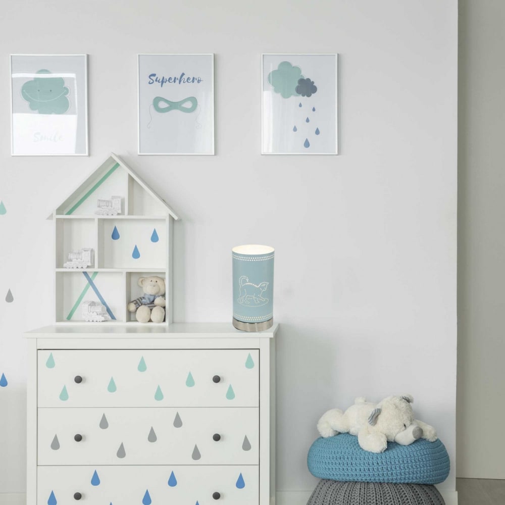 Lampe tactile motif chat en métal perforé — vue 3