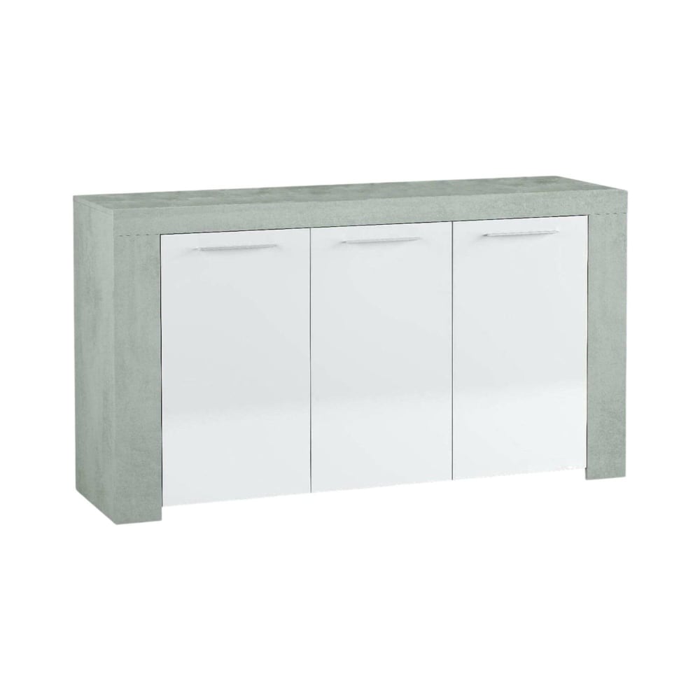 Dmora Sideboard in Zementholzoptik, weiß 144x42h80 cm style modern Grau
