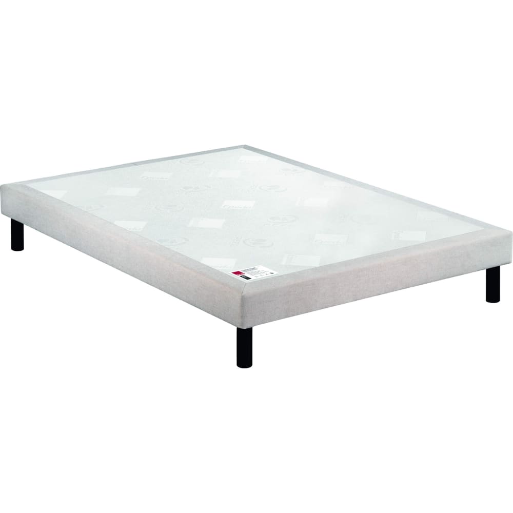 Epeda Sommier confort médium + pieds beige 120x190 - Bois