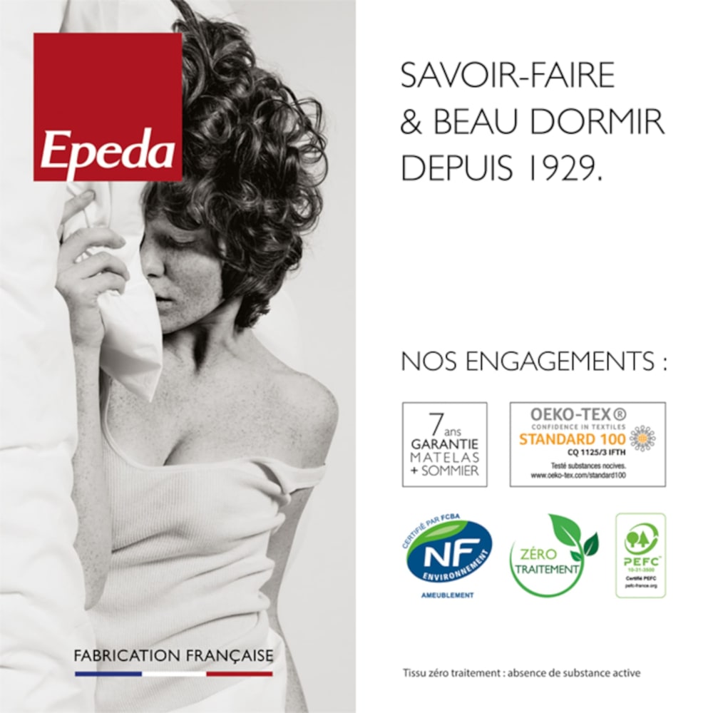 Sommier confort médium + pieds beige 120x190 - Maisons du Monde