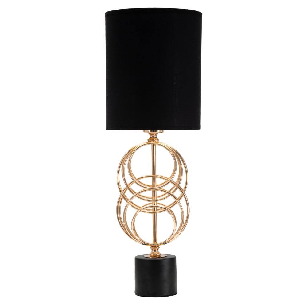Lampe de table en métal doré avec abat-jour noir Ø 20x58,5 cm