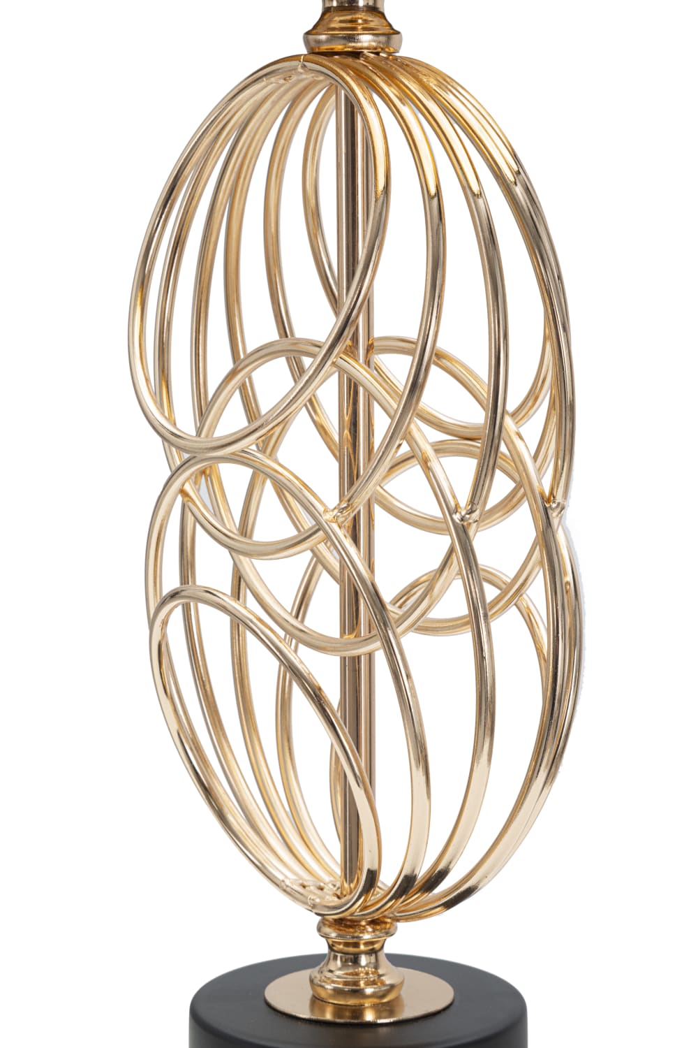 Lampe de table en métal doré avec abat-jour noir ø 20x58,5 cm — vue 3