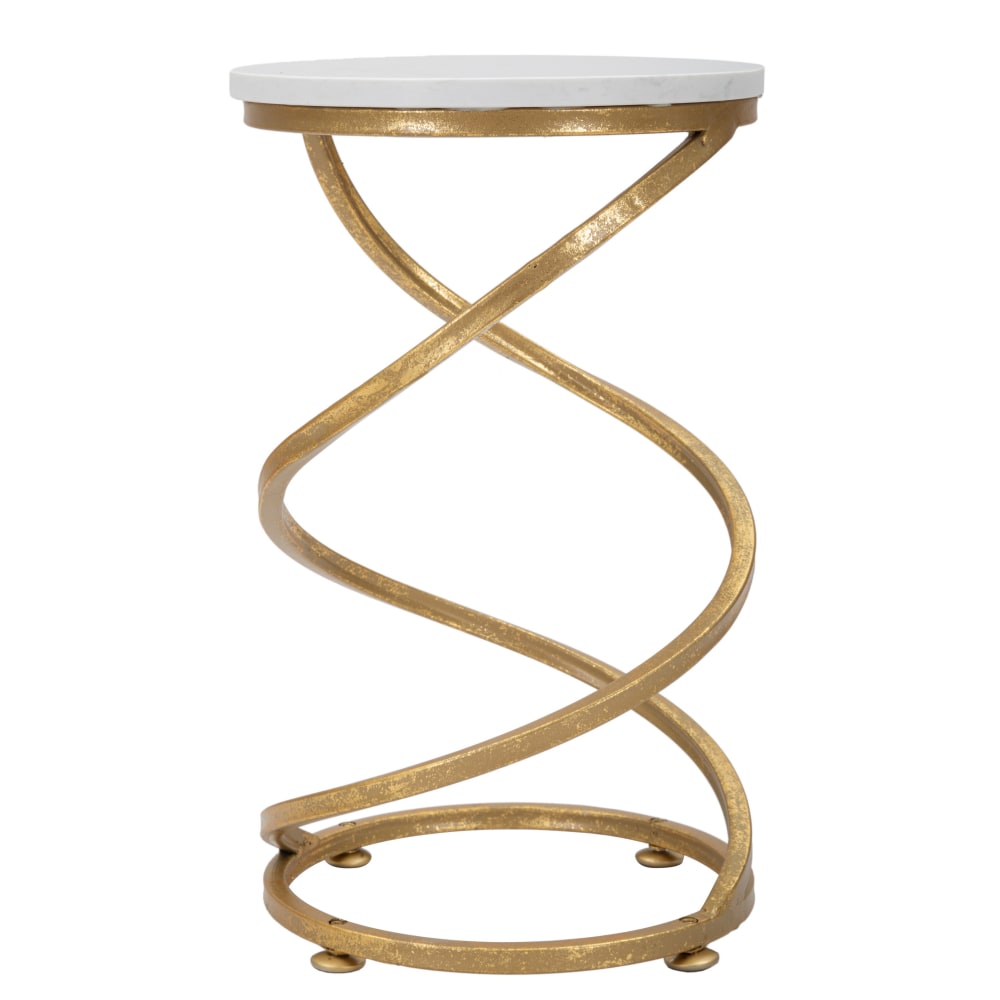 Table basse spirale en métal doré Ø 27,5x47,5 cm