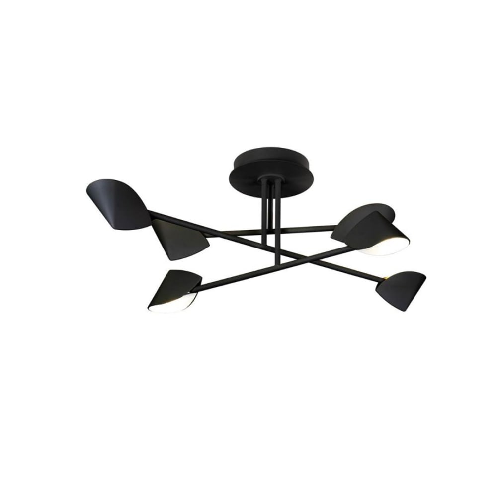 Plafonnier design en métal noir