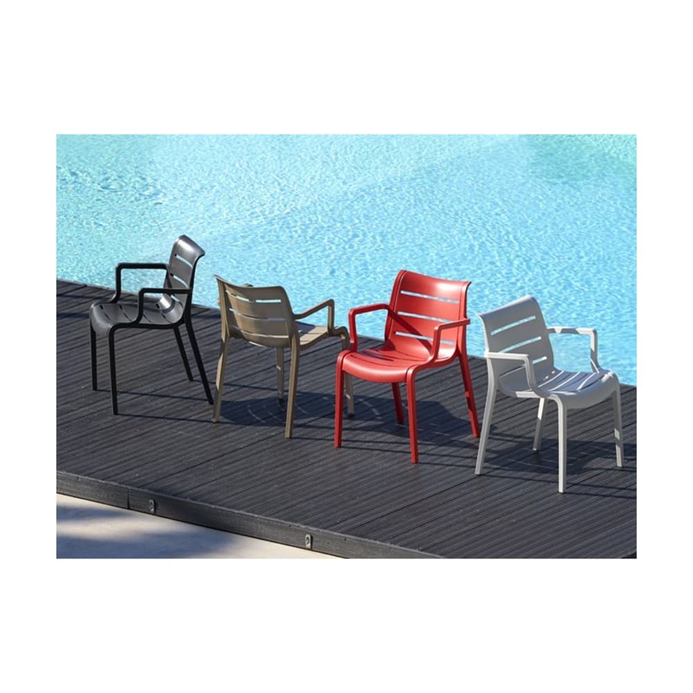 Lot de 4 chaises de jardin en plastique bleu