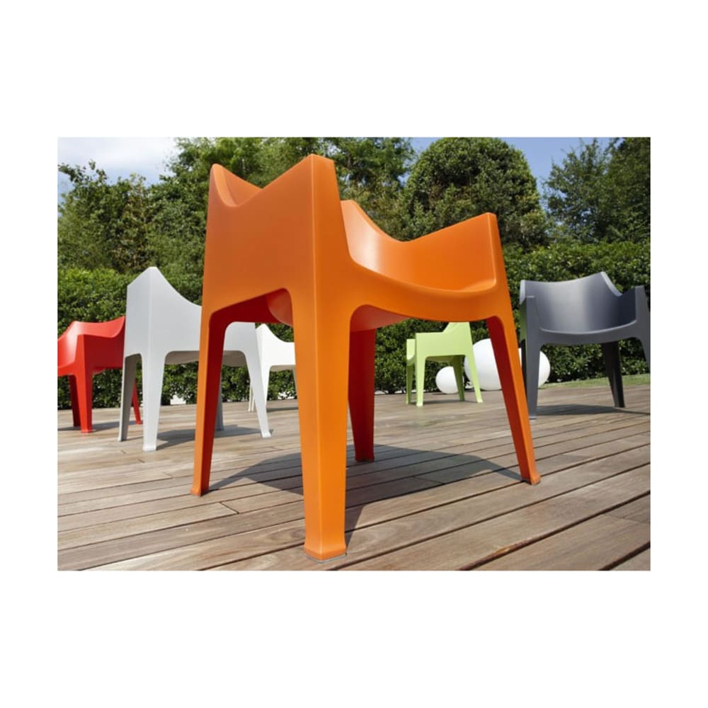 Lot de 2 chaises design en plastique doréange