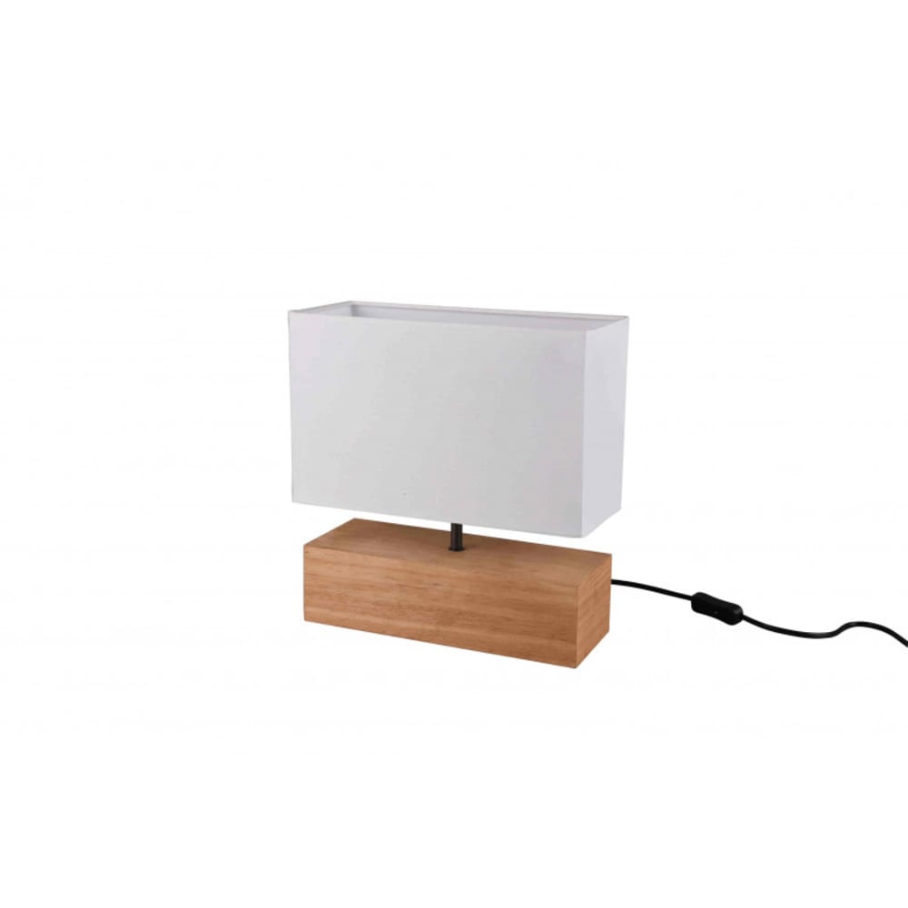 Lampe de table 1xE27 bois clair et blanc