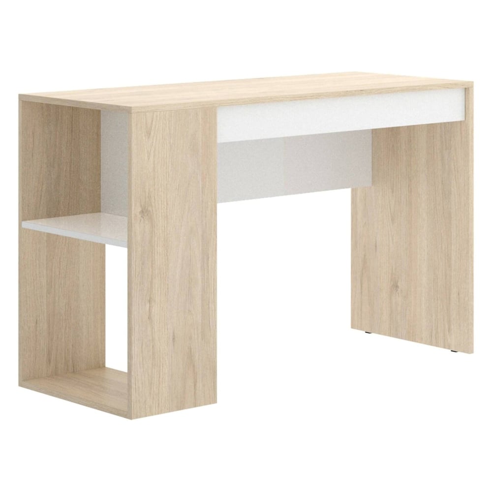 bureau effet bois beige,