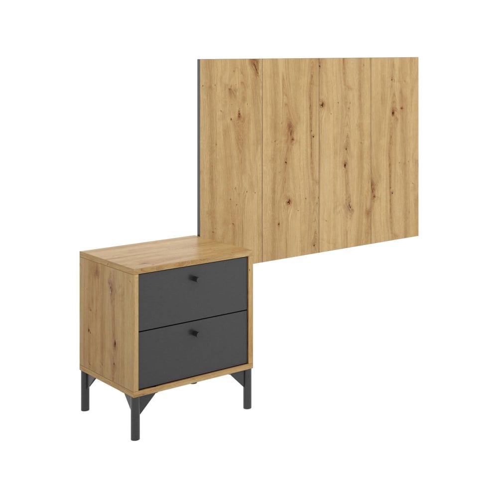 Dmora Kopfteil in Eichenholzoptik, Anthrazit, 99 x 3 x 61 cm style modern Schwarz