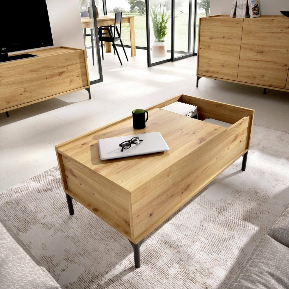 Table basse effet bois beige 121x60 cm - Maisons du Monde