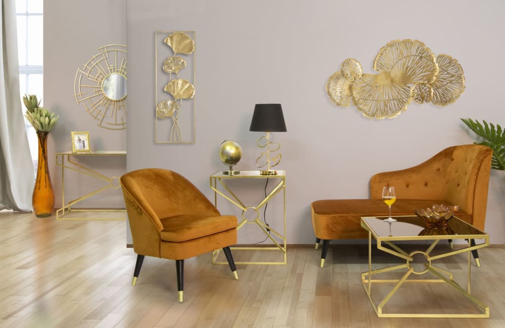 Lampe de table en métal doré avec cœurs ø cm 30x54,5 — vue 3