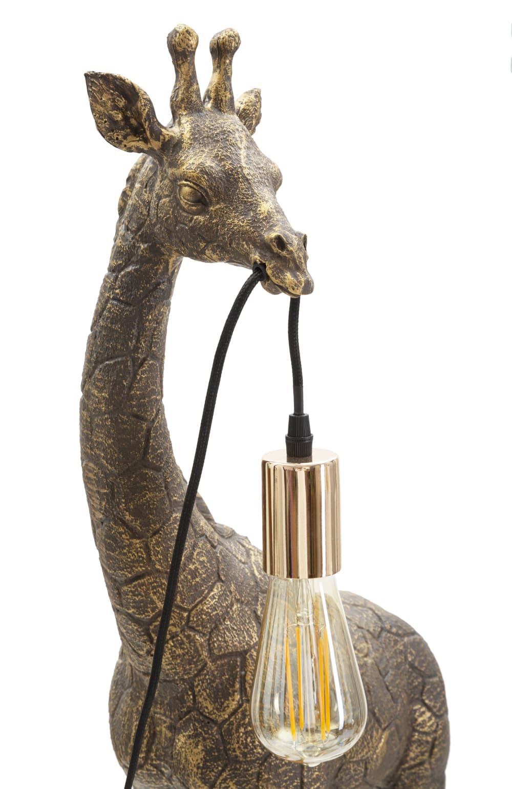 Lampe de table girafe en résine dorée, 40x22x80 cm — vue 4