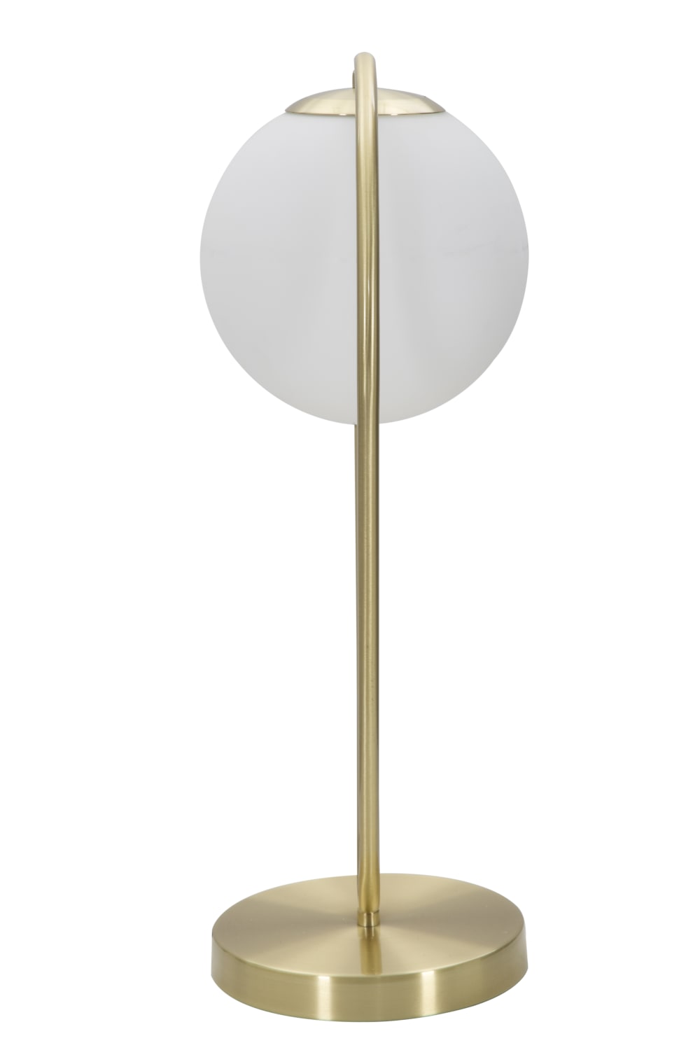 Lampe de table en métal doré avec sphère blanche, 25x18x50 cm — vue 4
