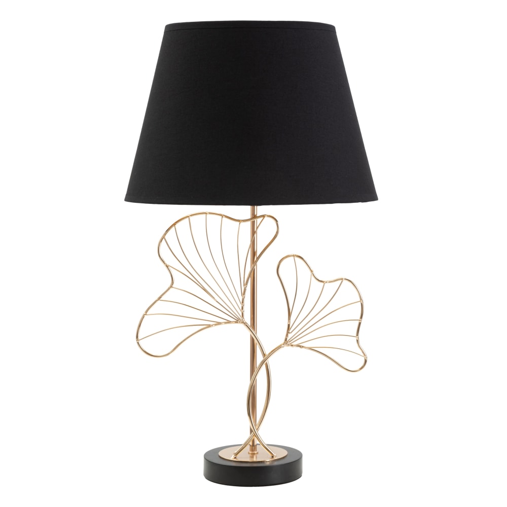 Lampe de table en métal doré avec feuilles Ø cm 30x60