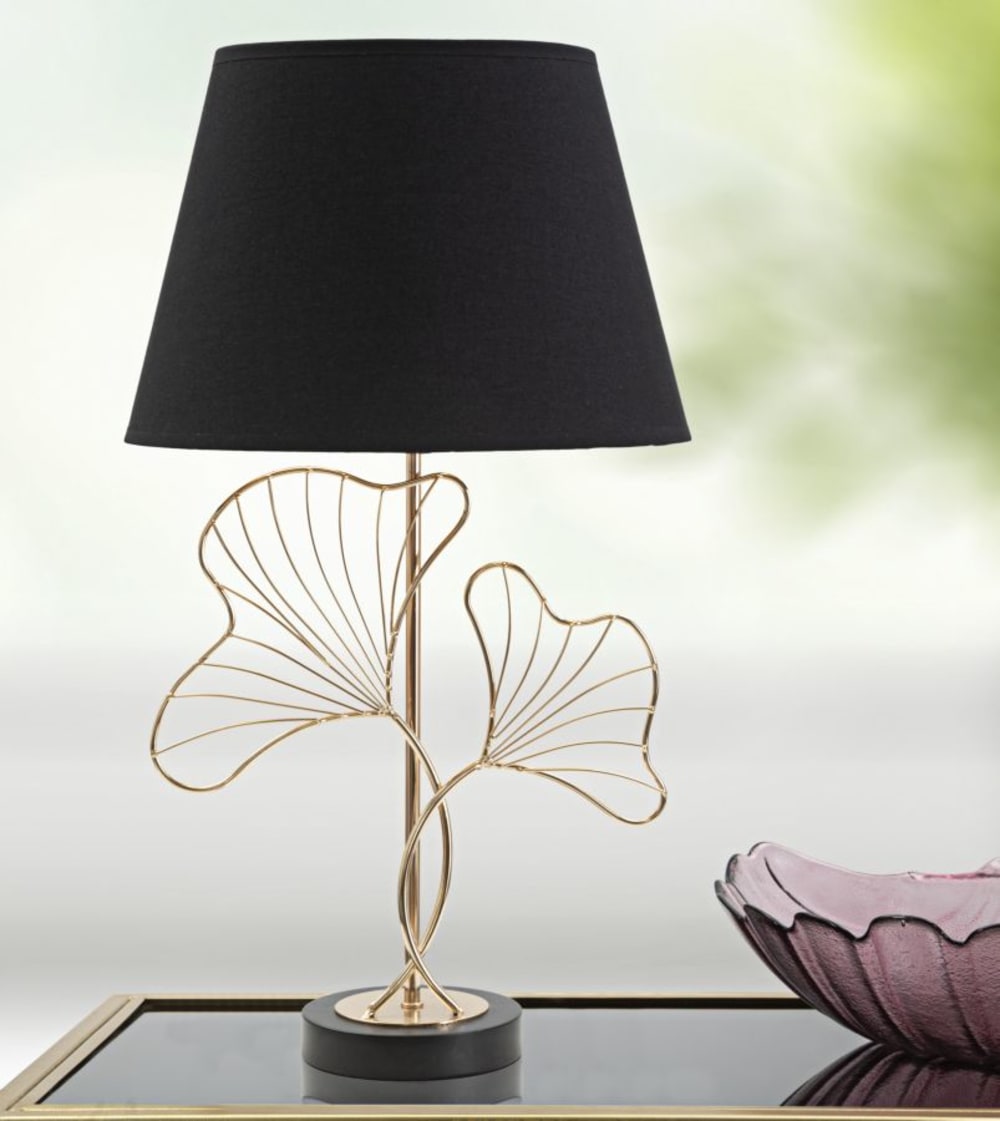 Lampe de table en métal doré avec feuilles ø cm 30x60 — vue 3