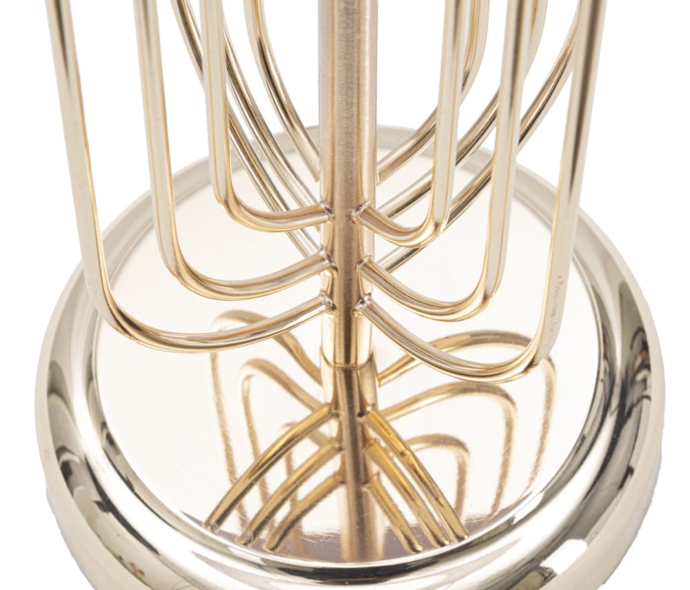 Lampe de table en métal doré avec abat-jour rose ø 33x64 cm — vue 3