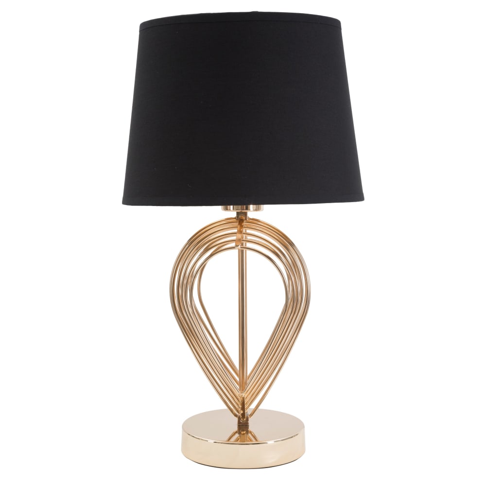 Lampe de table en métal doré avec abat-jour noir Ø 24x44 cm