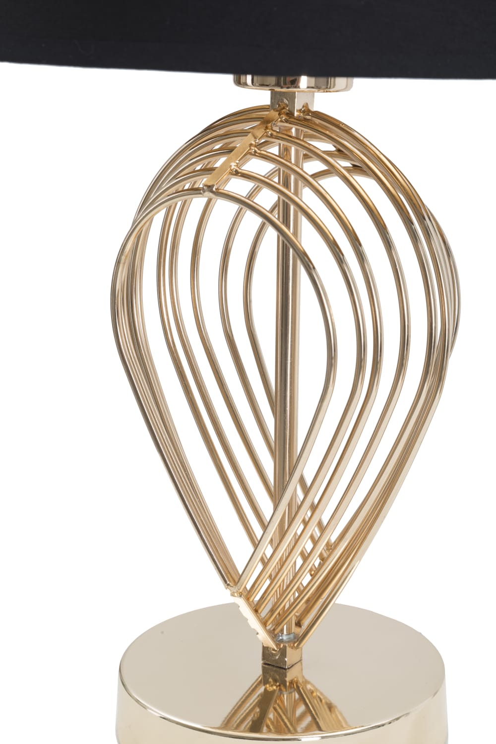 Lampe de table en métal doré avec abat-jour noir ø 24x44 cm — vue 4