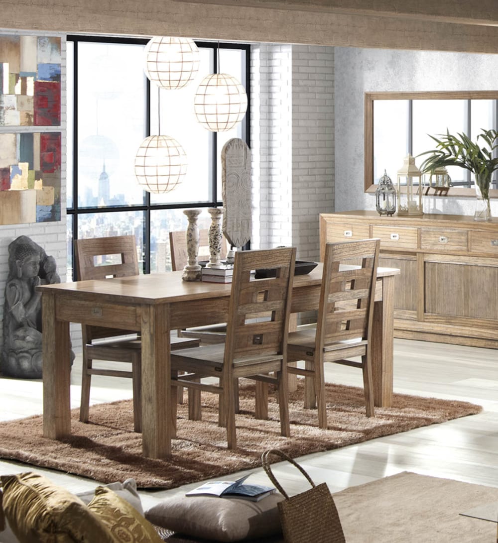 Set de 2 chaises en bois massif beige - Maisons du Monde