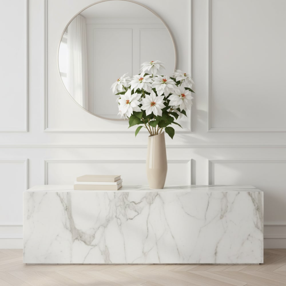 Künstlicher Weihnachtssternstiel H89, Weiß - Maisons Du Monde