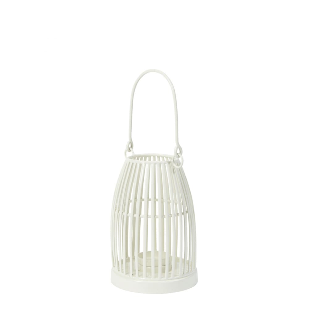 Sia Deco Dekoratives Windlicht aus Eisen H16, Weiß style modern Weiß Stahl