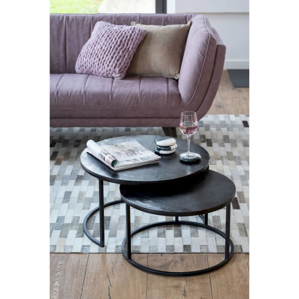 Tables gigognes rondes en aluminium alexis (lot de 3) - Maisons du Monde