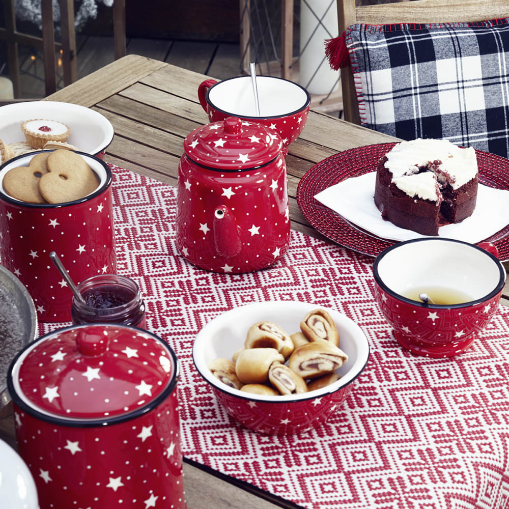 Set de 2 bols en céramique rouges et blancs D20 - Maisons du Monde