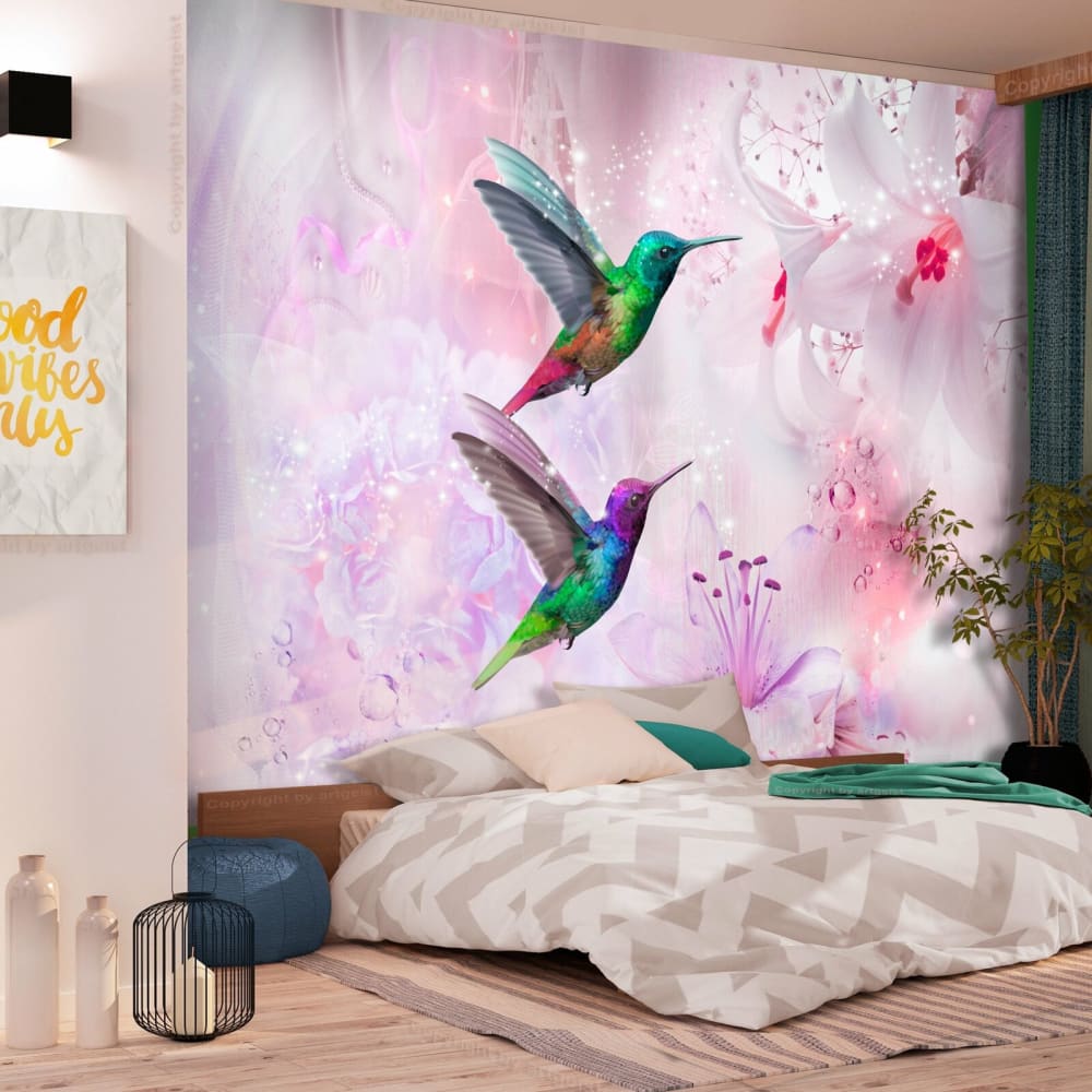 Papier peint colibris colorés violet 350 x 245 cm — vue 3